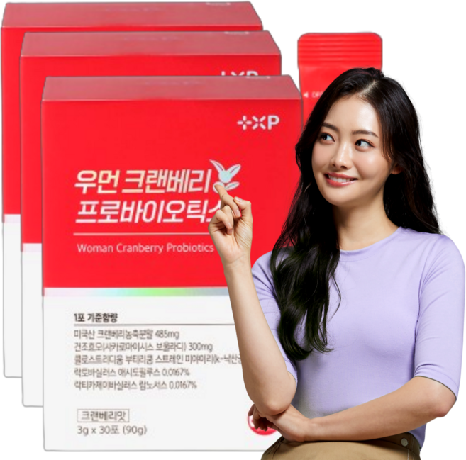 크렌베리 우먼 크랜베리 프로바이오틱스 분말, 3박스, 30정