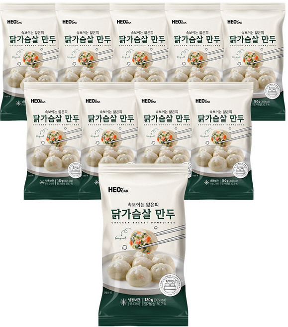 허닭 속보이는 얇은피 닭가슴살 만두 180g, 10개