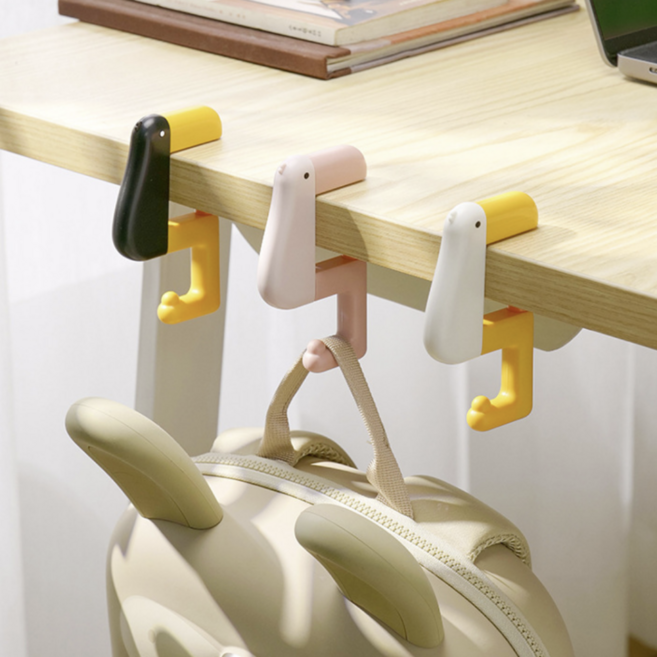 엘루온 귀여운 무타공 오리 가방걸이, 3개, 혼합색상