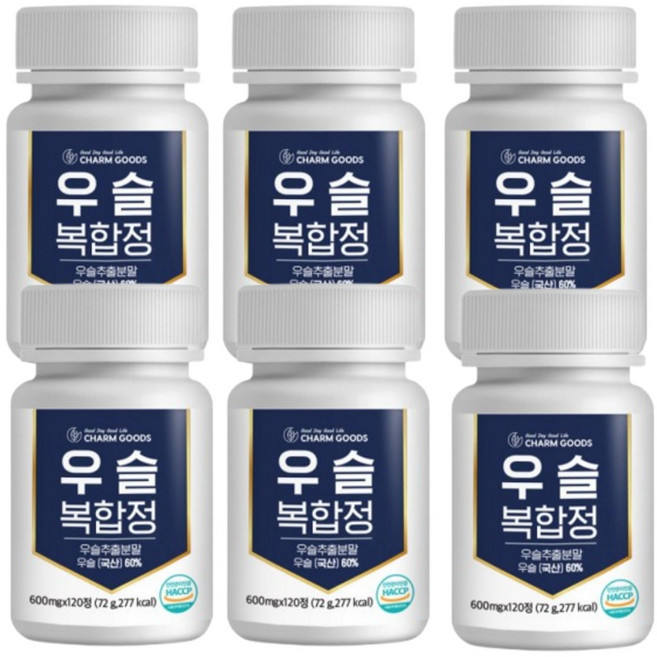 우슬환 국산 우슬 추출 분말 알약타입 우슬정 우슬등복합물 쇠무릎 참당귀 상어연골 보스웰리아 초록입홍합 관절 연골 조인트, 120정, 6개