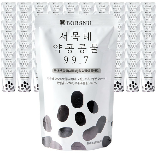 [TV속 그제품] 서울대 밥스누 서목태 약콩 콩물 99.7 소라와진경 이소라 콩물 국내산 약콩두유 검은콩두유 콩국수 임산부두유, 190ml, 80개