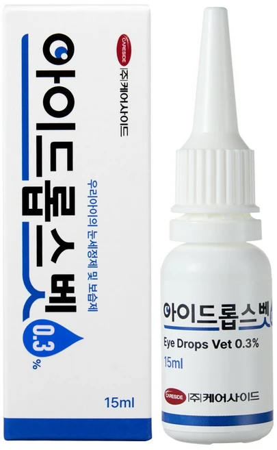 케어사이드 아이드롭스벳 강아지 고양이 눈물자국 인공 눈물 히알루론산 눈 안구 세정제 2종, 아이드롭스벳 0.3, 1개, 15ml - 쿠팡