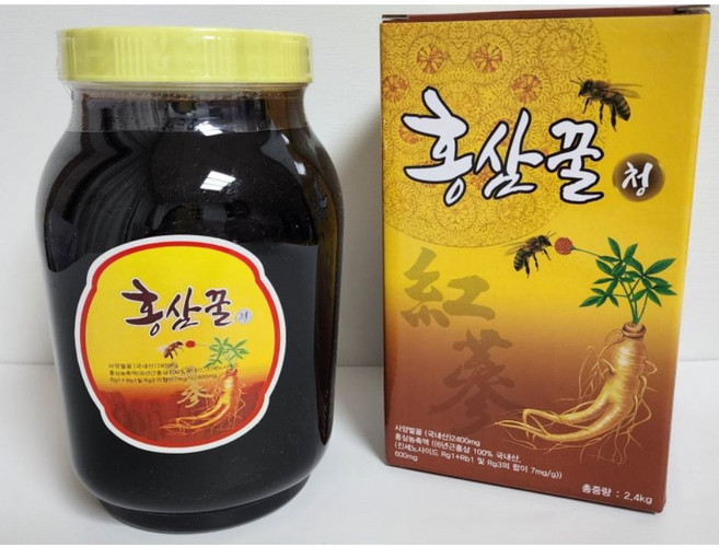[국내산] 정성홍삼꿀청 2.4kg 대용량 홍삼청 홍삼엑기스 기력보강, 8개