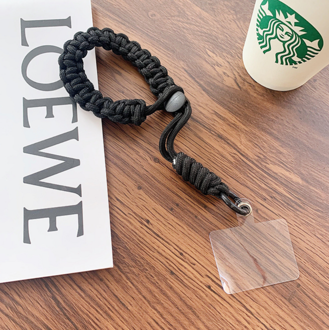 탑나라 스마트폰 해외 유럽 여행 필수품 소매치기 분실방지 탈부착 손목 걸이 핸드폰줄 핸드폰 고리 도난방지 스트랩, 1개, 블랙