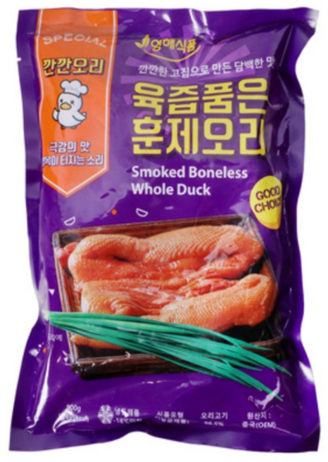 퀸즈몰_영해식품 깐깐오리 육즙품은 훈제오리 완포, 19개, 900g