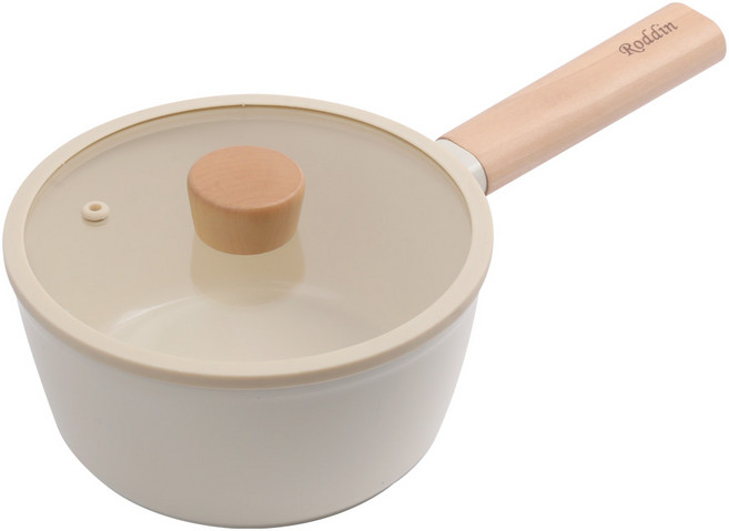 로딘쿡웨어 우디 IH 인덕션 후라이팬 궁중팬 냄비 티타늄코팅 세라믹코팅 우드핸들, 편수냄비18cm, 1개