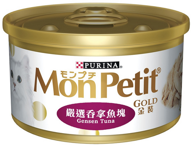 MonPetit 貓倍麗 金罐主食罐 85g 24入 貓罐, 1箱, 貓倍麗金罐-嚴選吞拿魚塊*24