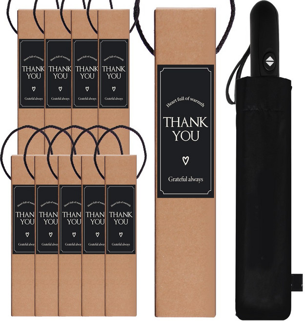 CV 대형 3단 전자동 우산+선물 케이스