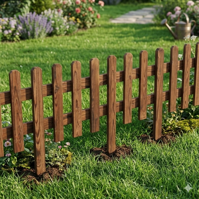 정원 방부목울타리 나무 화단울타리 10묶음, 우드색상 100x75