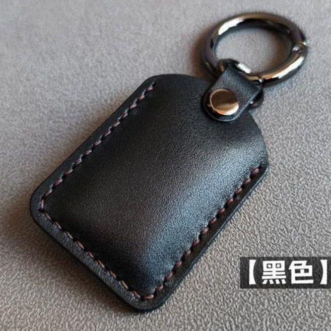 NFC牛皮智能門禁卡套真皮鑰匙扣, 1個, 黑色, 黑色