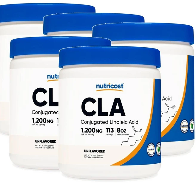 뉴트리코스트 씨엘에이 공액리놀레산 1200mg 파우더 Nutricost CLA, 분말, 227g, 5개 - 쿠팡
