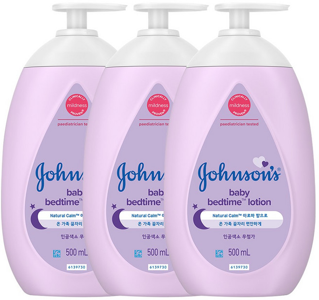 존슨즈베이비 베드타임 베이비 로션, 500ml, 3개