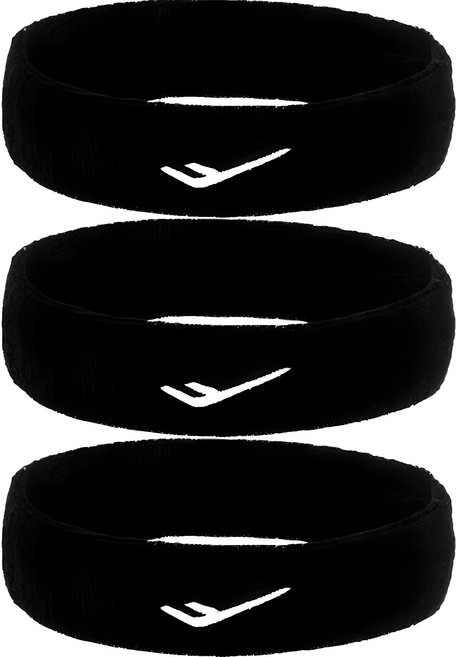 프로스펙스 스포츠 헤드밴드, 블랙, 3개