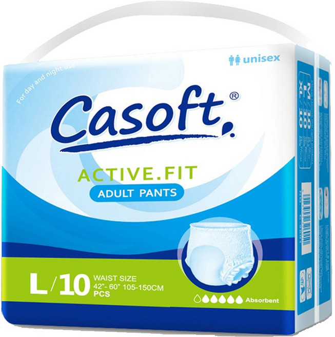 CASOFT 남녀공용 팬티형 성인기저귀, 특대형, 10개입, 8개