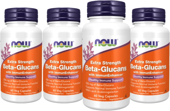 Beta-Glucans with ImmunEnhancer Extra Strength 250 mg Veg Capsules 나우푸드, 60정, 4개 - 쿠팡