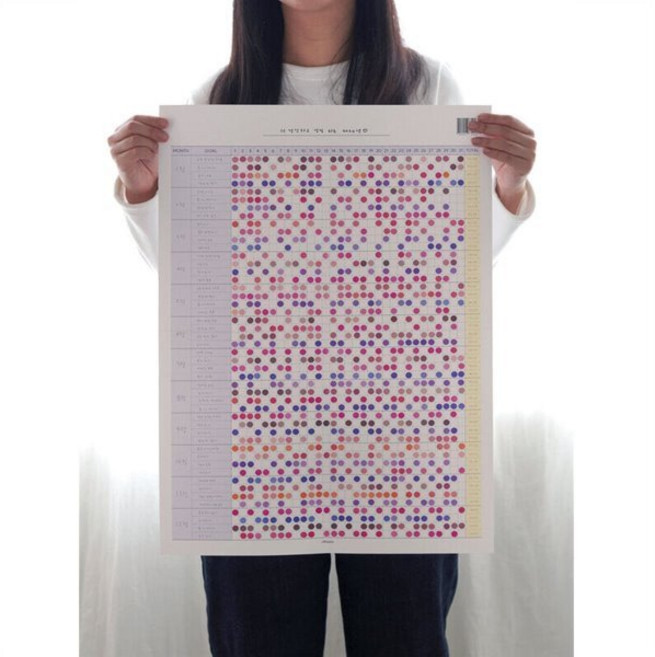 만년 작심일년 습관달력 포스터 벽달력, 3.민트(M013)