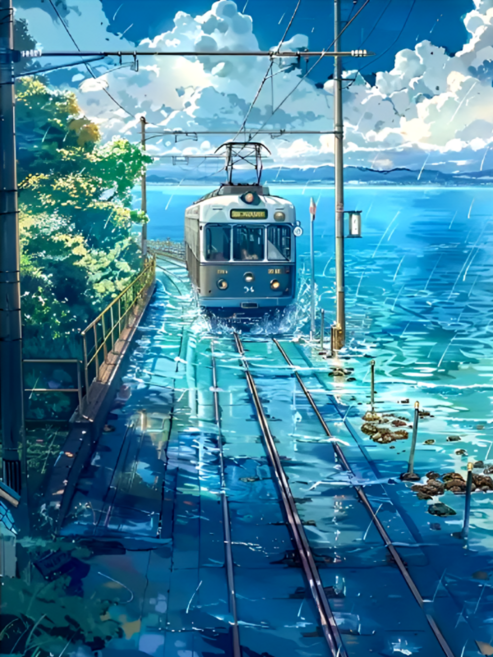 앤드 DIY 보석십자수 액자형 보석 십자수 세트 30X40cm, N042, 1세트