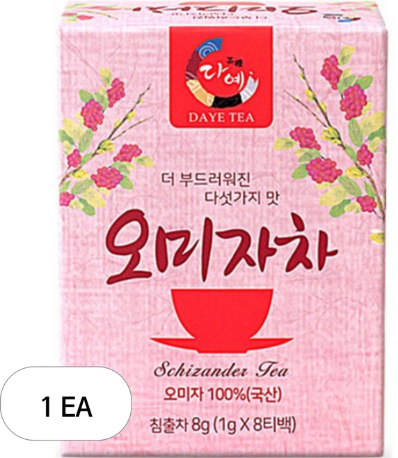 다예 사각티백 오미자차, 1g, 8개입, 1개
