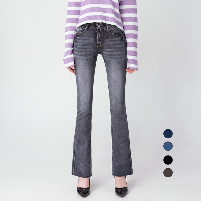 엘블로썸 여성 스판좋은 인밴드 슬림 롱 부츠컷 청바지 (3단기장 키별)