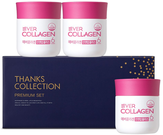 [선물세트] 에버콜라겐 인앱업 플러스 (18주분), 3병, 63g
