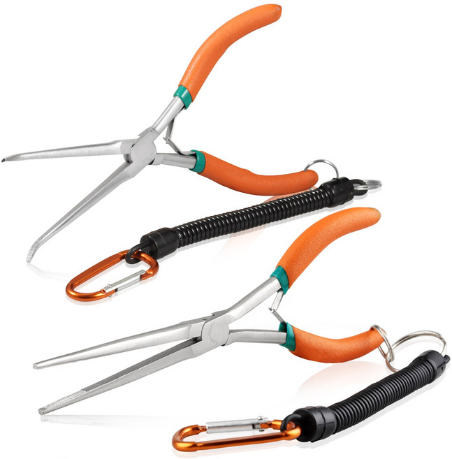 SPEEDWOX 2P 니들노즈 플라이어 세트 (커브드 팁/핸들 & 엑스트라 롱 스트레이트 팁) 좁은 공간 바늘 제거용, 2개