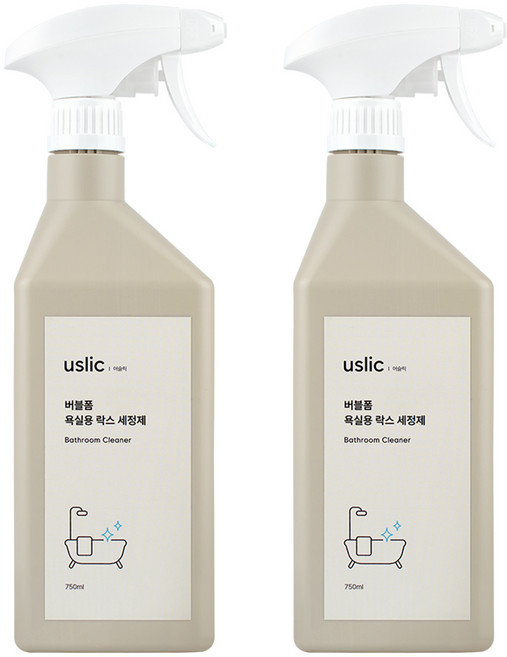 어슬릭 욕실 거품형 락스 세정제 곰팡이 제거, 2개, 750ml
