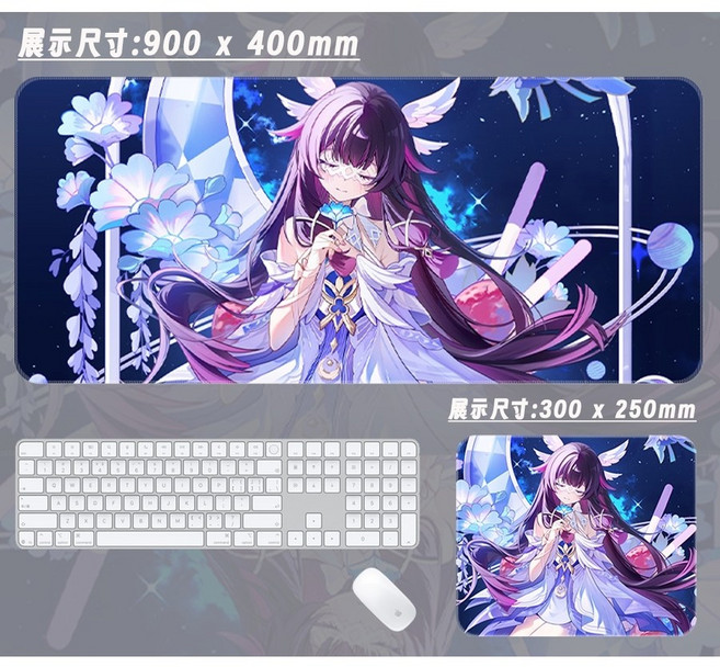 원신 콜롬비나 동인 마우스패드 키보드 장패드 두께 4mm, 패턴 19, 700x300mm