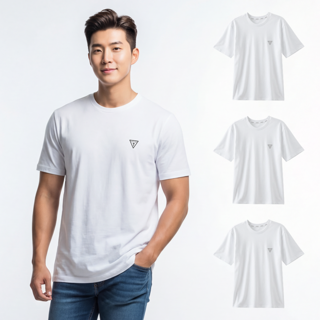 게스 반팔티 남성 면티 3매 매장 정품