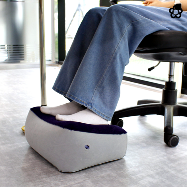 기내 발받침 비행기 발쿠션 펌프일체형, 네이비