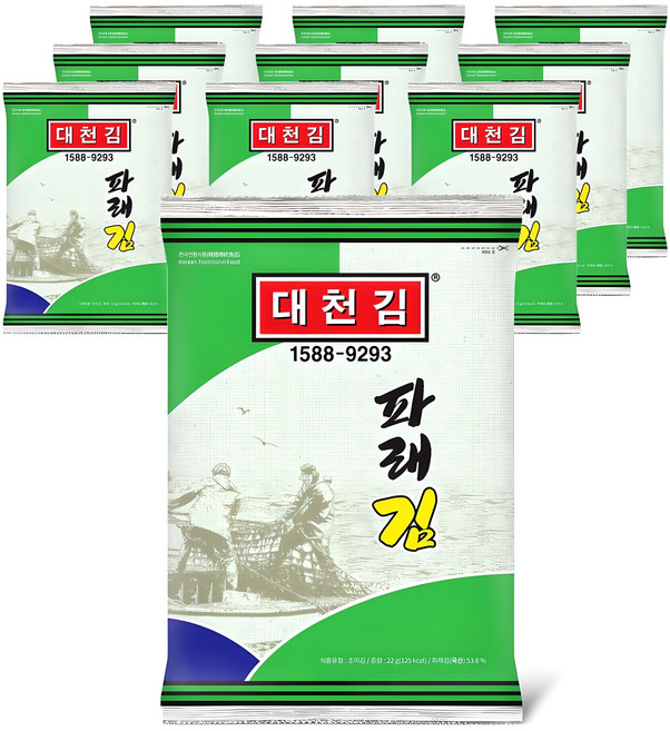 대천김 파래김, 22g, 10개