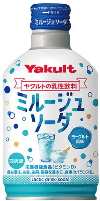 Yakult 養樂多 優格碳酸飲料 日本原裝進口 添加維生素D 微碳酸氣泡清涼爽口, 300ml, 1瓶