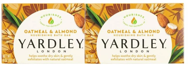 Yardley 오트밀 앤 아몬드 비누 2팩, 113g - 쿠팡
