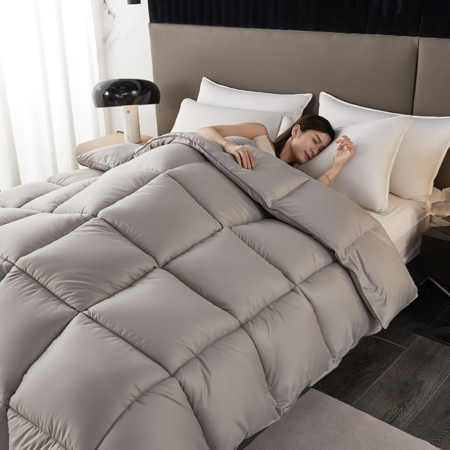 [한정특가] Cozy Aura 호텔 거위털 구스 다운 겨울 이불, 그레이