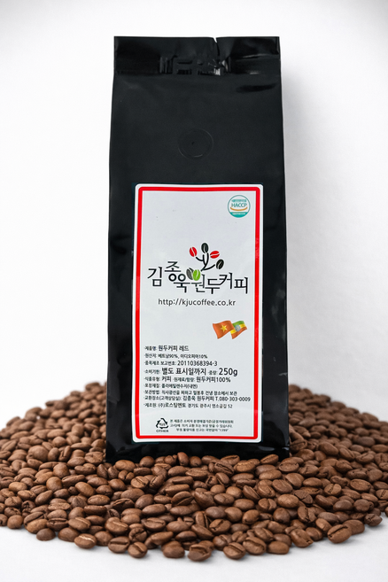 [김종욱원두커피] 레드 베트남 블렌드 원두 고소한 로브스타, 1개, 250g, 홀빈(분쇄안함)