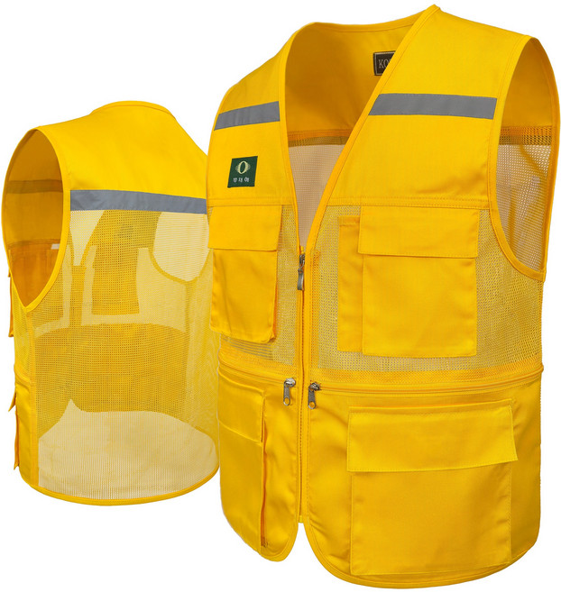 여름작업복 신호수 망사 안전조끼 NV022MR 노란색