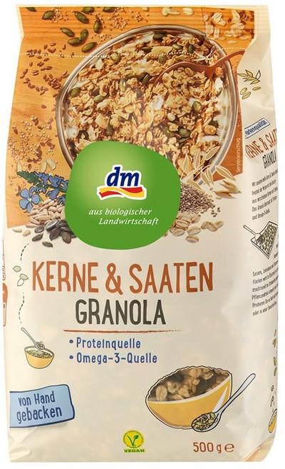 독일 dm 크런치 뮤즐리 씨앗 그래놀라 500g, 1개