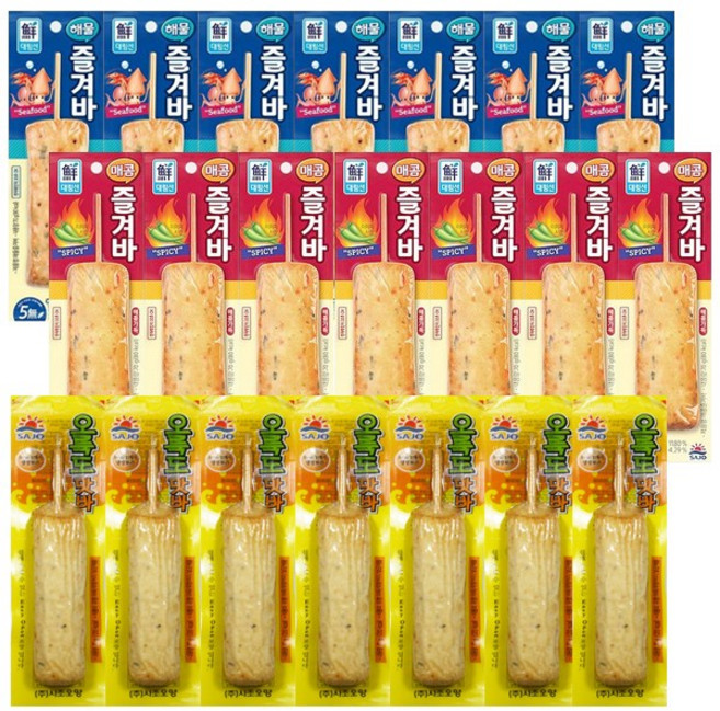 편의점 핫바 (해물즐겨바+매콤즐겨바+오륙도맛바) 총21개, 21개, 70g