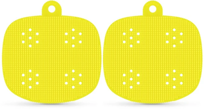 요미몬 저자극 샤워타월 (2개) 고순도 플래티넘 실리콘 아기 신생아 유아 목욕 샤워볼, 1개, 옐로우 - 쿠팡