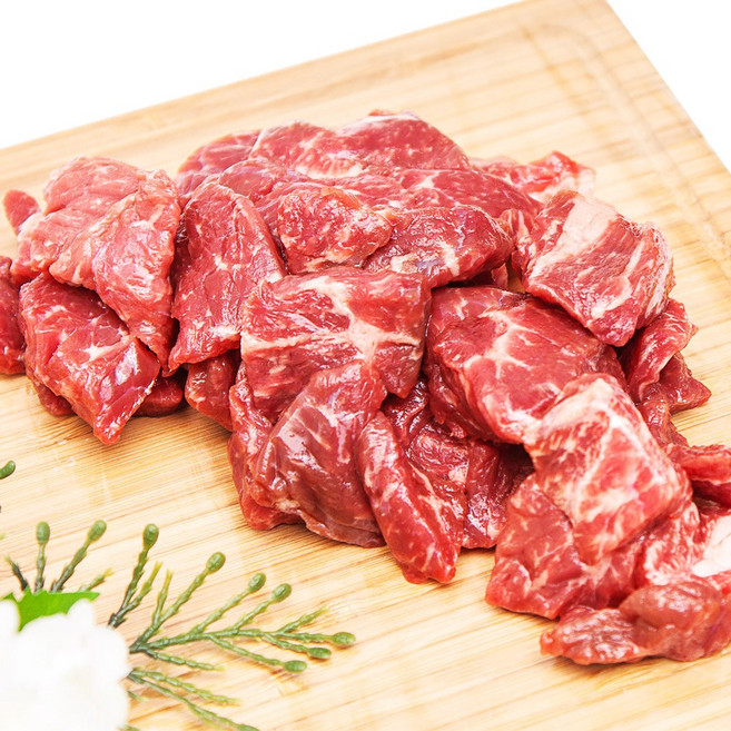 국산 냉장 소고기 1+ 등급 세절 한우 설깃살 삼각살 국거리용 300g, 1+ 등급 한우 국거리용 300g, 1개