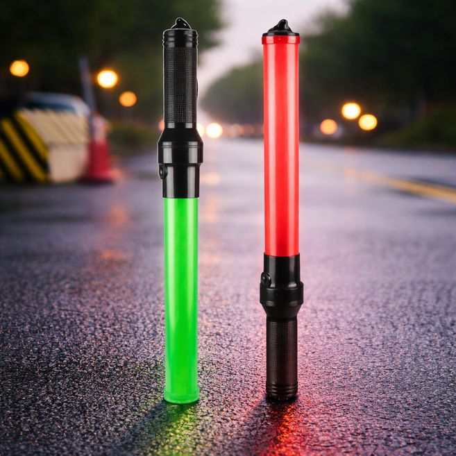 아이레노 LED 경광봉 안전지시봉 차량용 비상용 자석 부착형 교통 정리 주차 관리 야간 신호봉, 레드-Red, 1개