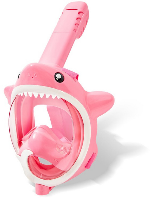 올리민 상어 물총 유아 스노쿨링 마스크 풀페이스 KC인증 완료, 02. 상어물총마스크 핑크