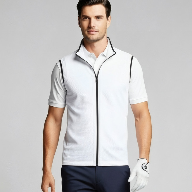 [KLAUS]클라우스 매쉬 풀집업 남성 여름 골프조끼 KL1210