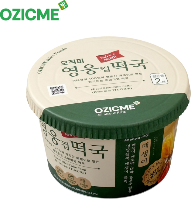 오직미 영웅컵떡국 매생이 즉석떡국, 157g, 6개