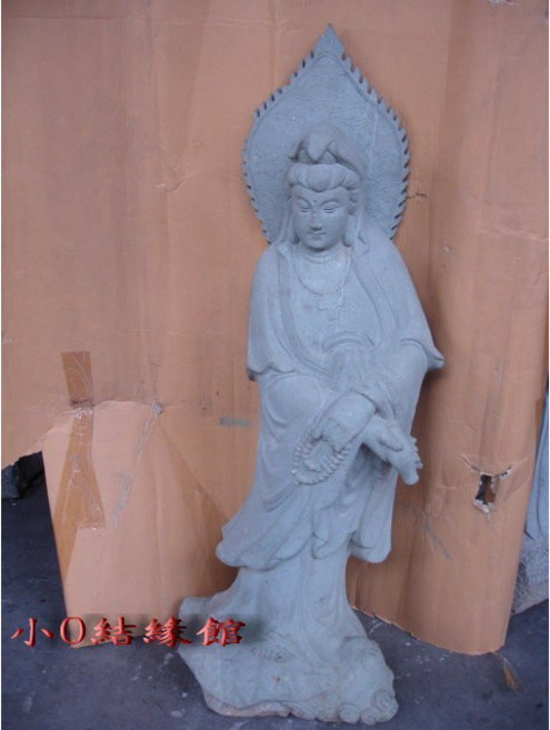小O結緣館 青斗石觀音石雕擺件