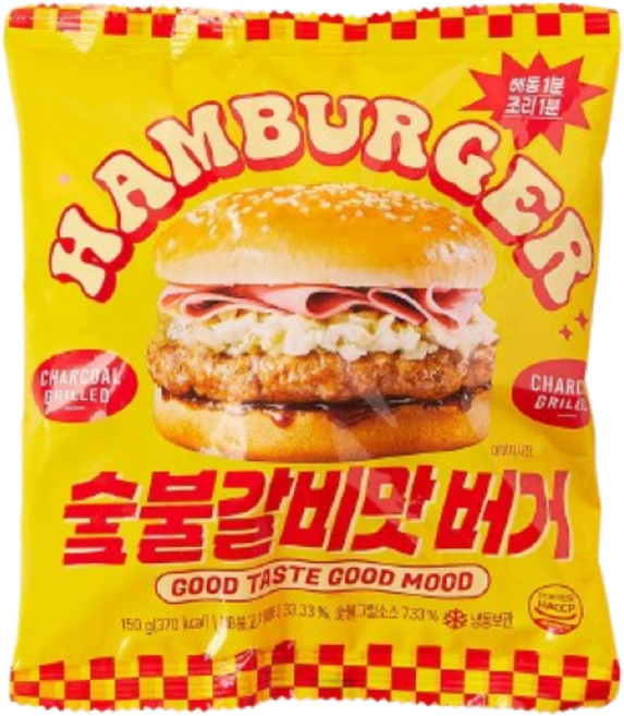 3위 - 노브랜드 숯불갈비맛햄버거, 3개, 150g
