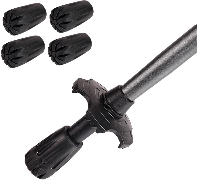 아띠꼴로 등산스틱 고무 패킹 마개 촉 바스켓 보호캡 부품, 블랙, 1세트