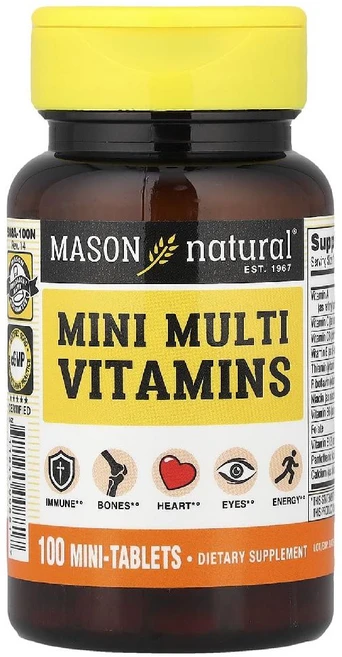메이슨내추럴 종합비타민 Mini Multi Vitamins 미니 타블렛 100정, 1개 - 쿠팡