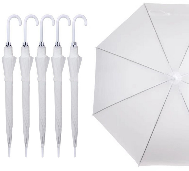 썬더 튼튼 자동 장우산 투명 파스텔 블랙 화이트 검정 비닐우산