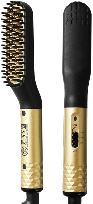 전기 수염 가열 브러시 키트 헤어 스트레이트 너 닝 남자 빠른 스타일러 빗 용, 04 EU, 01 금