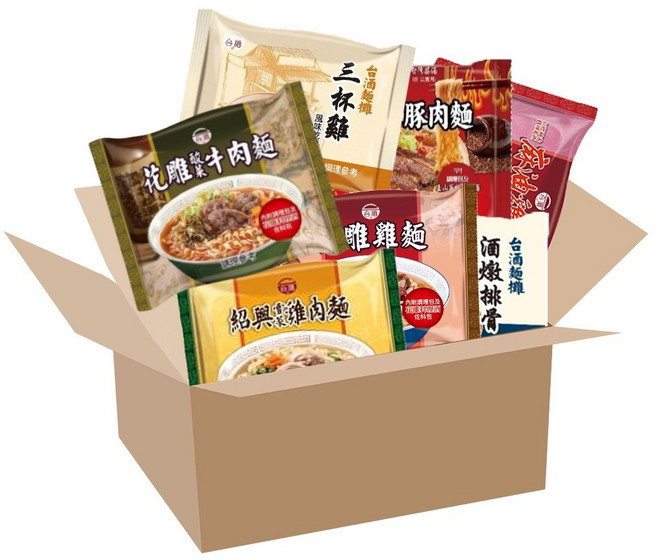 台酒TTL泡麵全系列：花雕雞麵、麻油雞麵、酸菜牛肉麵等多種口味袋裝, 1個, 七種口味綜合組(7包/入)